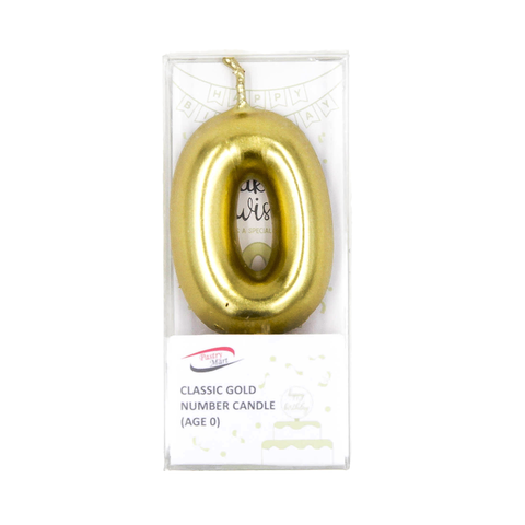 Classic Gold Number Candle No. 0 - 9