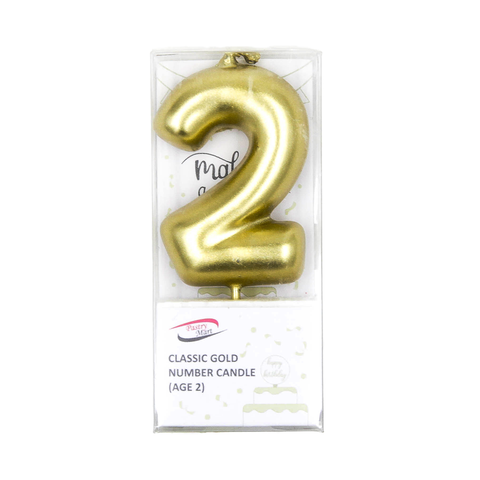 Classic Gold Number Candle No. 0 - 9