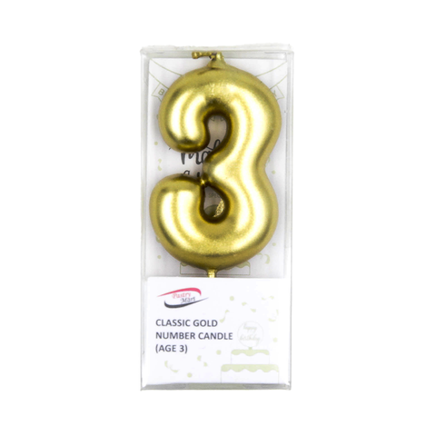 Classic Gold Number Candle No. 0 - 9