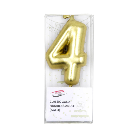 Classic Gold Number Candle No. 0 - 9