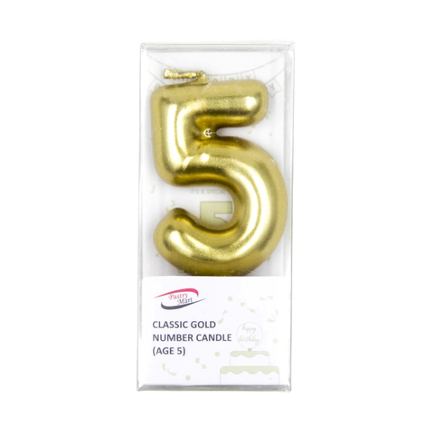 Classic Gold Number Candle No. 0 - 9