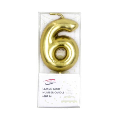 Classic Gold Number Candle No. 0 - 9