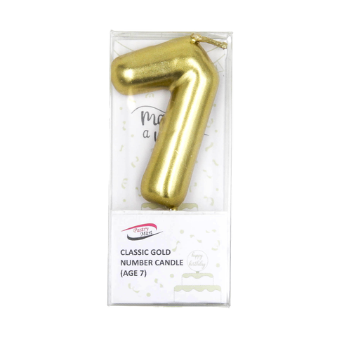 Classic Gold Number Candle No. 0 - 9