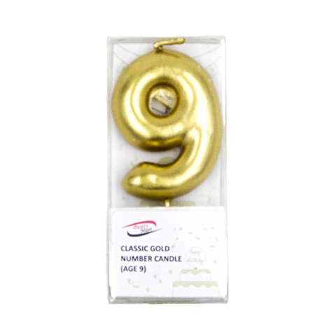 Classic Gold Number Candle No. 0 - 9