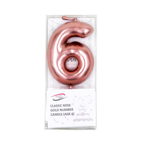 Classic Rose Gold Number Candle No. 0 - 9