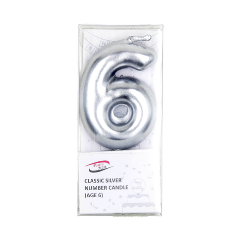 Classic Silver Number Candle No. 0 - 9