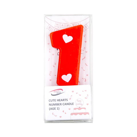 Cute Hearts Number Candle No. 0 - 9