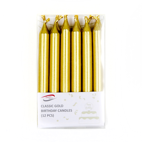 Gold Candles - 12 pcs