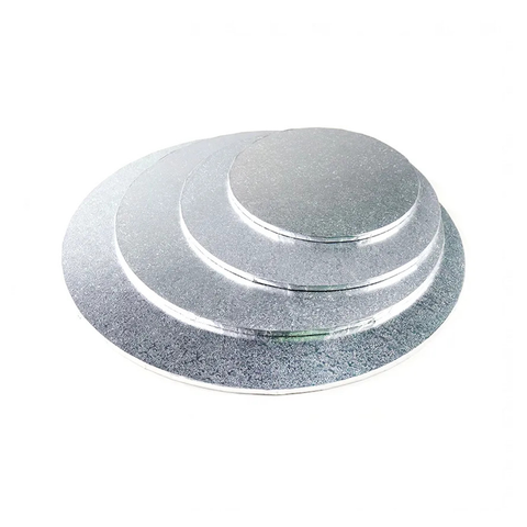 MDF Round Cake Board Silver 3 mm thick 5s