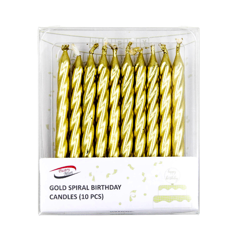 Pearl Gold Twist Candles - 10 pcs