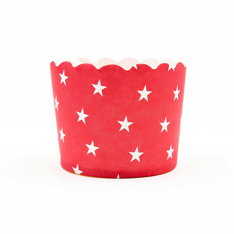 Red and White Stars Cupcake Case - 50 pcs