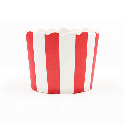 Red and White Stripes Cupcake Case - 50 pcs