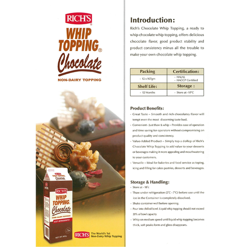 Rich’s Chocolate Topping Cream