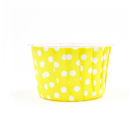 Yellow Polka Dot Cupcake Case - 100 pcs (S/M/L)